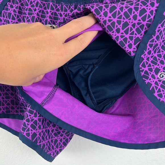 Champion Women Junior Blue and Purple Lined Running Shorts Women Junior Medium - Picture 5 of 6